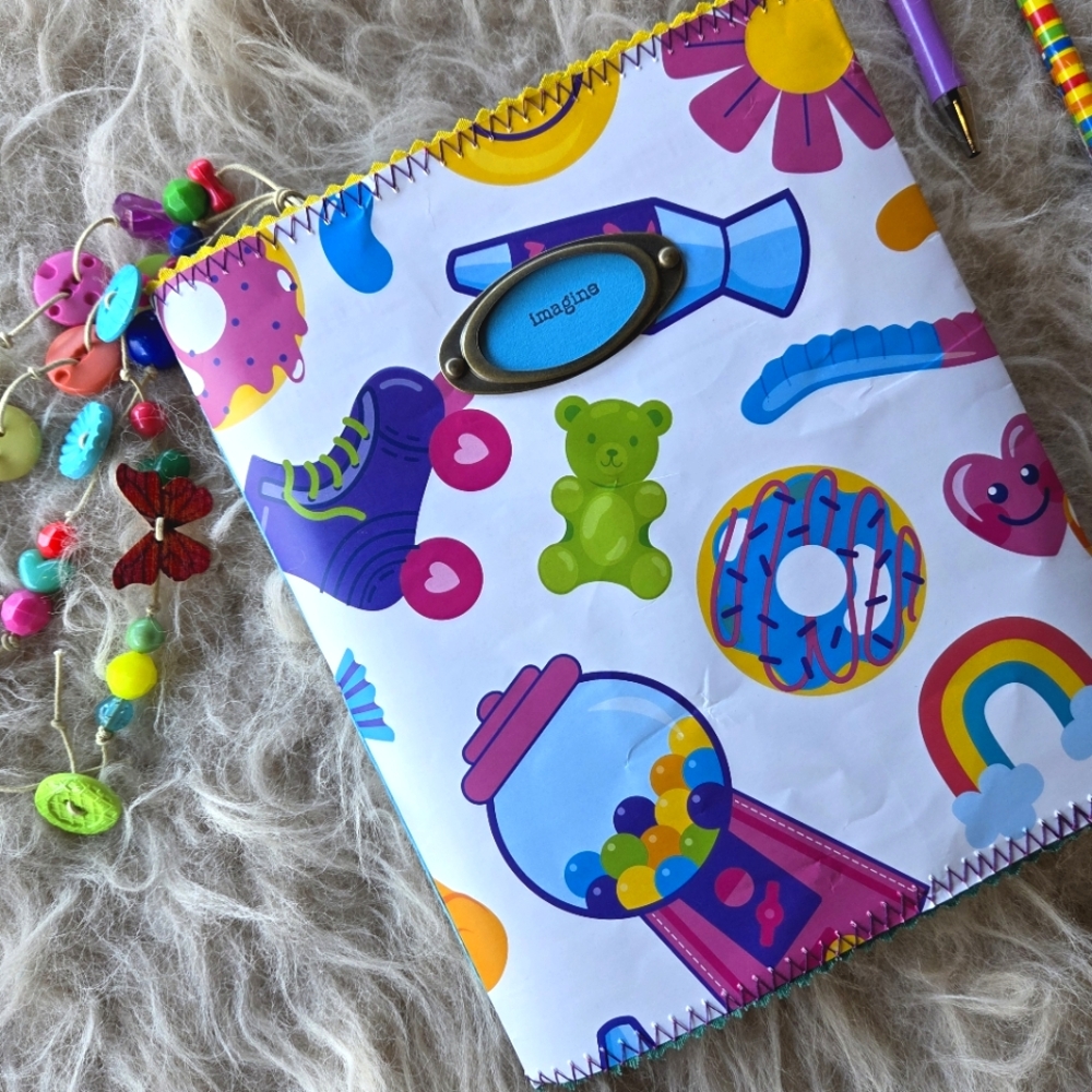 Nostalgic 90s Themed JUNK JOURNAL "Rainbow " | Single Signature |